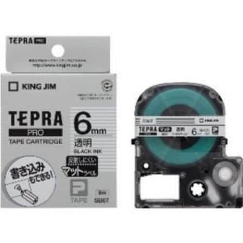 KING JIM テプラPROテープカートリッジ 透明 黒文字 6mm SB6T