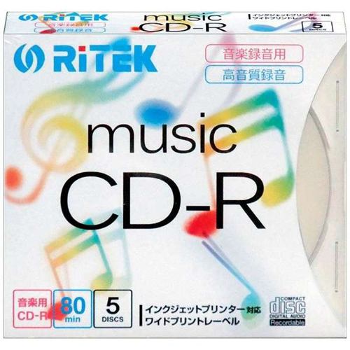 RiTEK　CD-RMU80.5PC　音楽用CD-R　80分／5枚