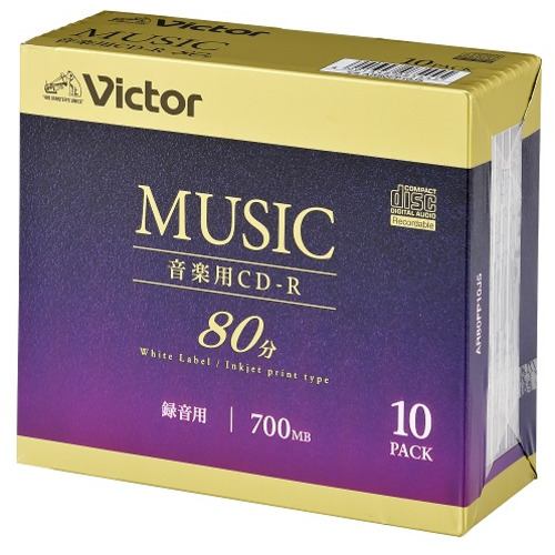 Victor AR80FP10J5 音楽用 24倍速 CD-R 10枚パック 700MB 80分