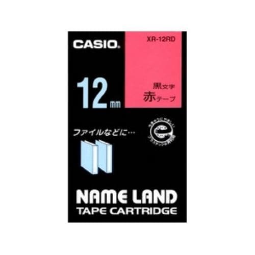 カシオ(CASIO) XR-12RD  赤地テープ／黒文字 ネームランド用スタンダードタイプ