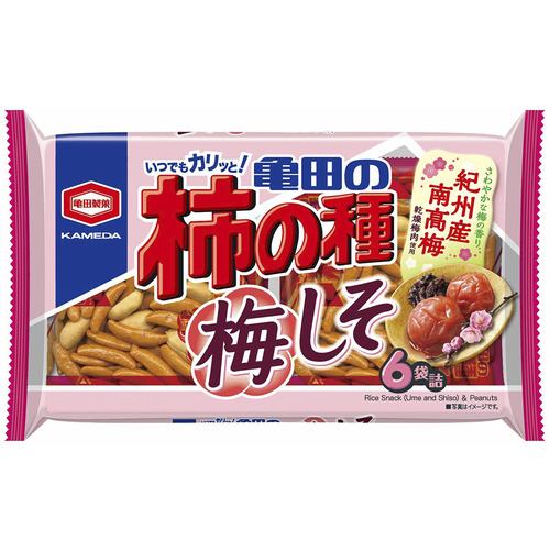 亀田製菓 亀田の柿の種 梅しそ6袋詰 164g