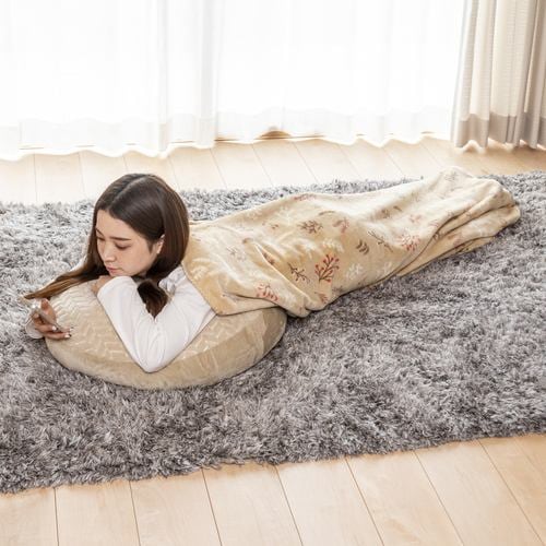 【冬物処分SALE対象】[60×143cm]接触温感すっぽり毛布 ベージュ モリシタ 着る毛布 あったか寝具