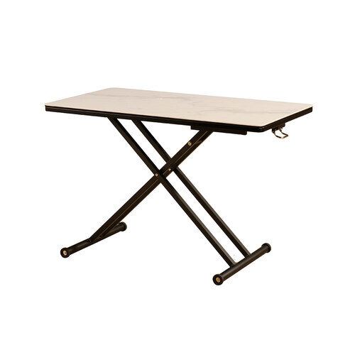 大塚家具 昇降式テーブル「グラナダ」セラミック天板 ホワイトクオーツ色 幅130cm