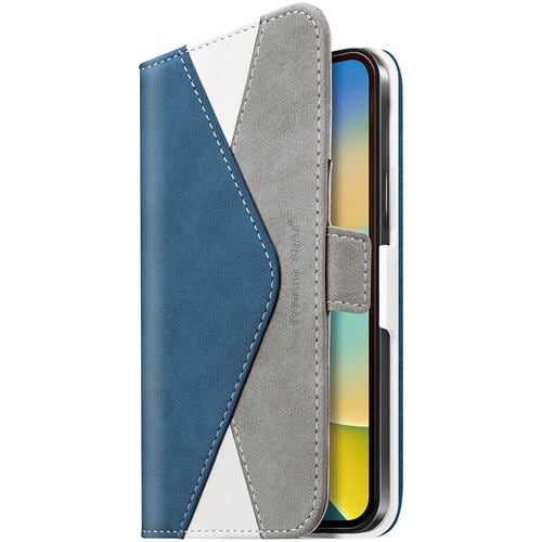 PGA PG-22KFP06BL 2022年 iPhone 14用 フリップカバー レターデザイン Premium Style ブルー