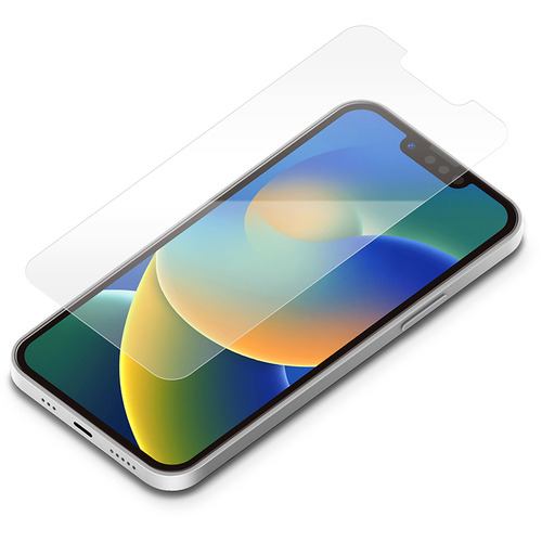 PGA PG-22KGL03BL 2022年 iPhone 14用 ガイドフレーム付 液晶保護ガラス Premium Style ブルーライト低減／光沢