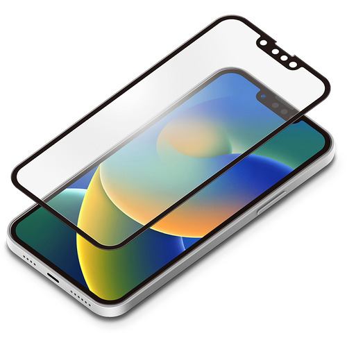 PGA PG-22PGL04FBL 2022年 iPhone 14 Plus用 ガイドフレーム付 液晶全面保護ガラス Premium Style ブルーライト低減／アンチグレア