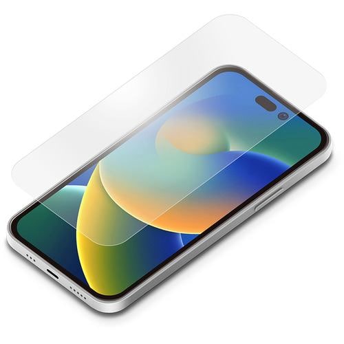 PGA PG-22QGL04FBL 2022年 iPhone 14 Pro用 ガイドフレーム付 液晶全面保護ガラス Premium Style ブルーライト低減／アンチグレア