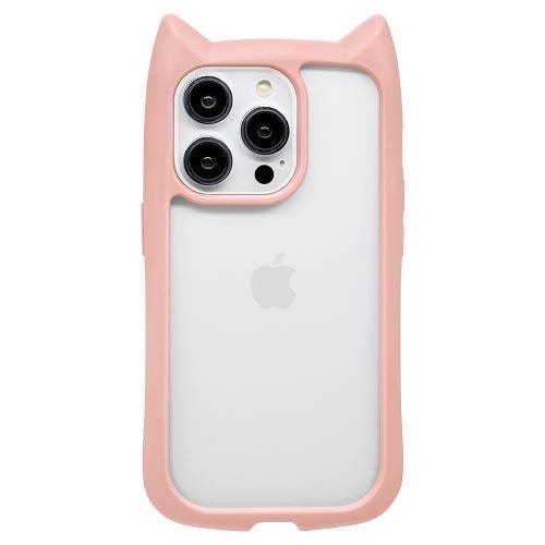 ラスタバナナ iPhone 14 Pro 猫耳ケース mimi GLASS スモーキーピンク