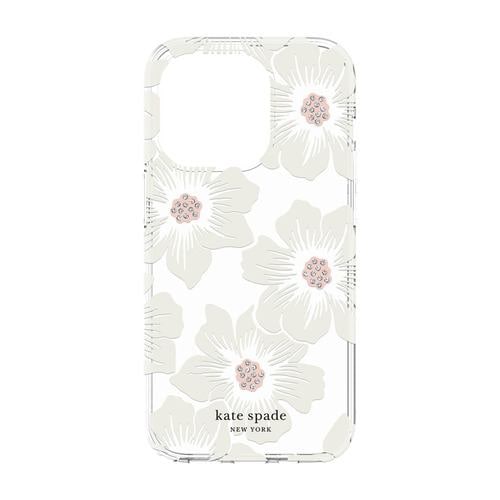 kate spade new york KSIPH-223-HHCCS 2022 iPhone 14 Pro用スマートフォンケース [ Hollyhock Floral Clear Cream with Stones ] クリア