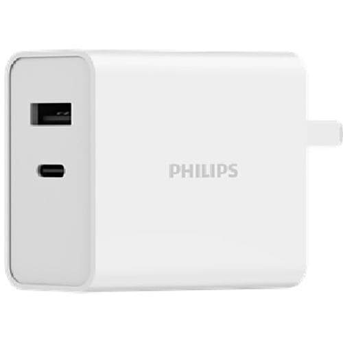 PHILIPS DLP6342C USB-AC充電器 2ポート PD3.0／QC4.0対応 窒化ガリウム採用 ホワイト
