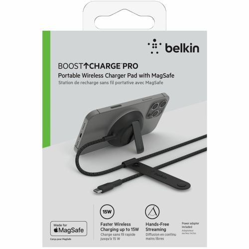 Belkin ベルキン MagSafe認証 ワイヤレス充電スタンド アダプタ付 (ブラック) WIA004DQBK
