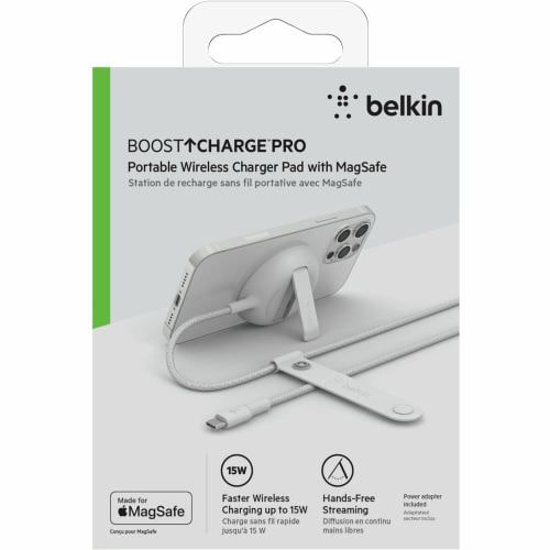 Belkin ベルキン MagSafe認証 ワイヤレス充電スタンド アダプタ付 (ホワイト) WIA004DQWH