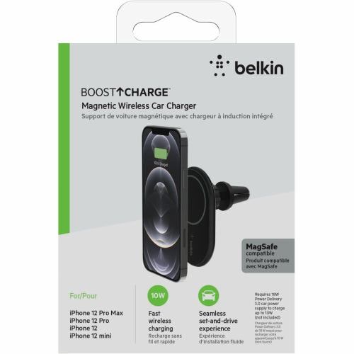 Belkin ベルキン WIC004BTBK-NC MagSafe対応 磁気ワイヤレス車載充電器 WIC004BTBK-NC