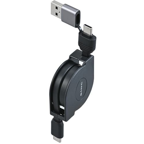 セイワ D612 変換USBリールケーブルC／AtoC SiNC 75cm ブラック