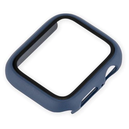 ナカバヤシ SMWC-AW441NB Apple Watch SE用 液晶保護ガラス+ケース 44mm  ネイビー