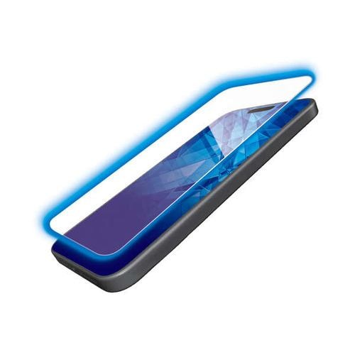 エレコム PM-A23AFLGDCBL iPhone 15 ガラスフィルム ダイヤモンドコーティング 高透明 ブルーライトカット PMA23AFLGDCBL