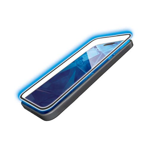 エレコム PM-A23AFLGFOBL iPhone 15 ガラスフィルム フレーム付き ゴリラ 0.21mm 高透明 ブルーライトカット PMA23AFLGFOBL