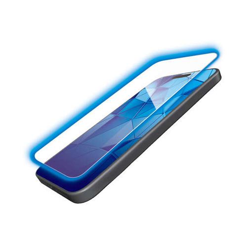 エレコム PM-A23AFLGHBL iPhone 15 ガラスフィルム 超強靱 高透明 ブルーライトカット PMA23AFLGHBL