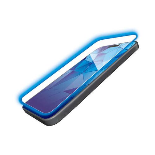 エレコム PM-A23AFLGHOBL iPhone 15 ガラスフィルム 超強靱 ゴリラ 0.21mm ブルーライトカット PMA23AFLGHOBL