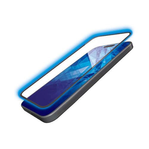 エレコム PM-A23AFLKGGBL iPhone 15 ガラスフィルム カバー率99% 高透明 ブルーライトカット PMA23AFLKGGBL