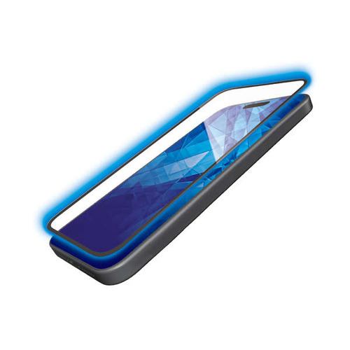 エレコム PM-A23AFLKGOBL iPhone 15 ガラスフィルム カバー率99% ゴリラ 0.21mm 高透明 ブルーライトカット PMA23AFLKGOBL