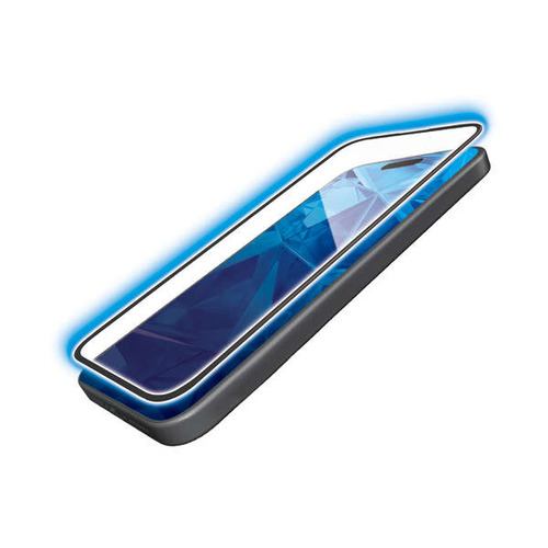 エレコム PM-A23BFLGFBL iPhone 15Plus ガラスフィルム フレーム付き 高透明 ブルーライトカット PMA23BFLGFBL