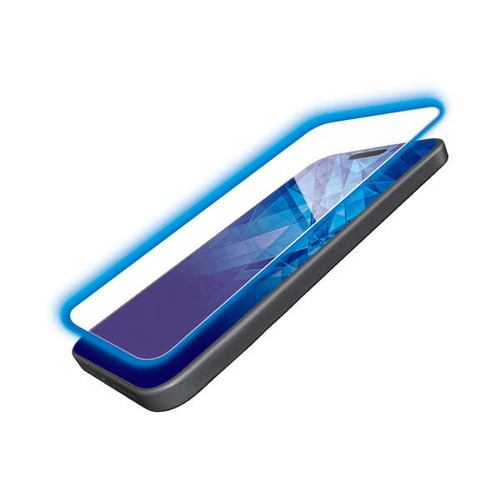 エレコム PM-A23CFLGDCBL iPhone 15Pro ガラスフィルム ダイヤモンドコーティング 高透明 ブルーライトカット PMA23CFLGDCBL