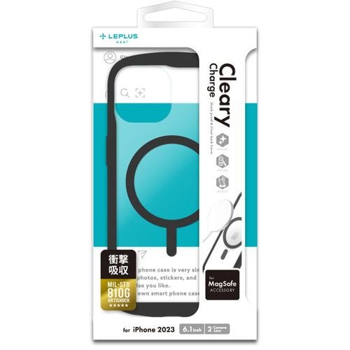 MSソリューションズ LN-IM23PLCCBK iPhone 15／iPhone 14 高速充電対応・耐衝撃ハイブリッドケース 「Cleary charge」 ブラック ブラック