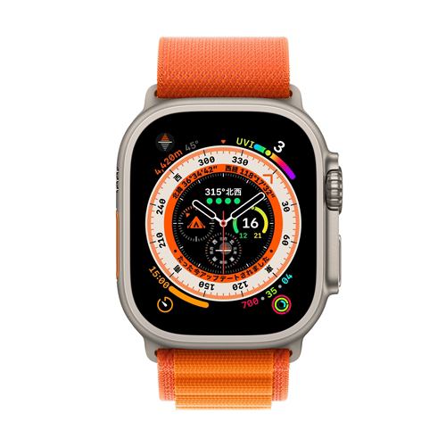 【台数限定】アップル(Apple) MQFL3J/A AppleWatch Ultra (GPS+Cellularモデル)  49mmチタニウムケースとオレンジアルパインループ バンドのサイズ：M