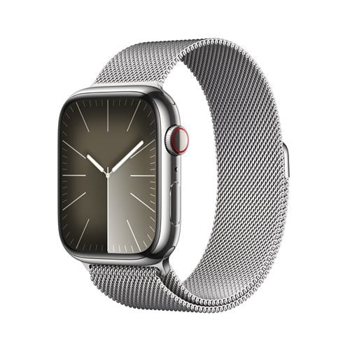 アップル(Apple) MRMQ3J/A Apple Watch Series 9 GPS + Cellularモデル 45mm シルバーステンレススチールケースとシルバーミラネーゼループ