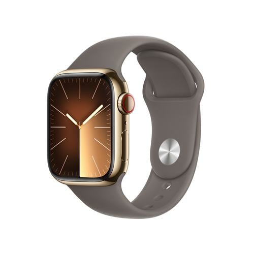 アップル(Apple) MRJ63J/A Apple Watch Series 9 GPS + Cellularモデル 41mm ゴールドステンレススチールケースとクレイスポーツバンド M/L