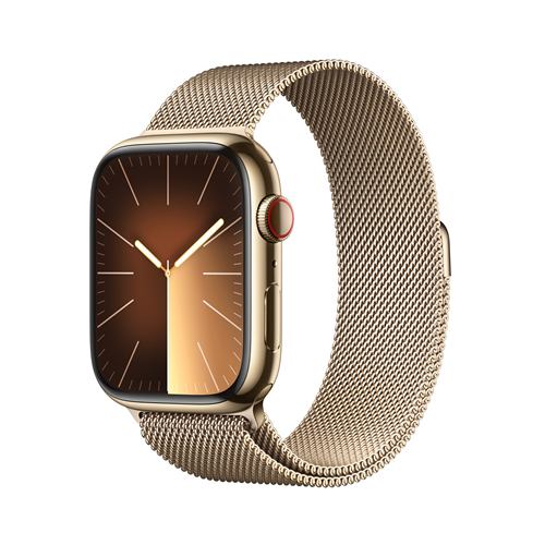 アップル(Apple) MRMU3J/A Apple Watch Series 9 GPS + Cellularモデル 45mm ゴールドステンレススチールケースとゴールドミラネーゼループ