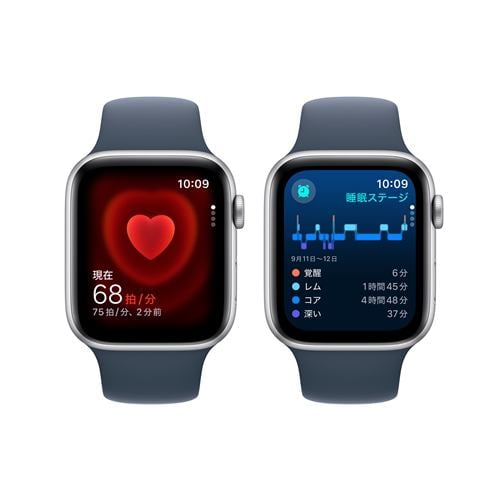 アップル(Apple) MRHJ3J/A Apple Watch SE GPS + Cellularモデル 44mm  シルバーアルミニウムケースとストームブルースポーツバンド M/L