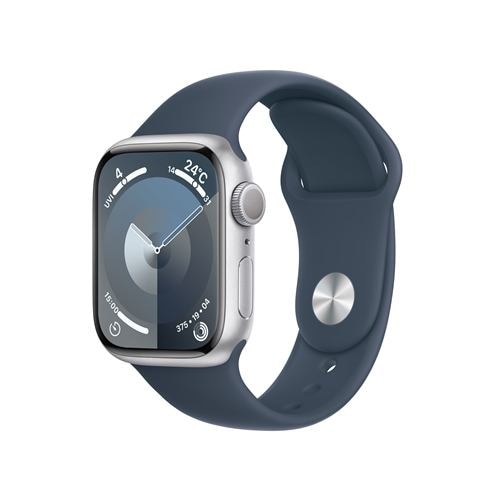アップル(Apple) MR903J/A Apple Watch Series 9 GPSモデル 41mm シルバーアルミニウムケースとストームブルースポーツバンド S/M