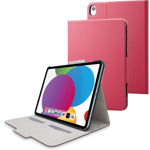 エレコム TB-A22RWVFUPN iPad 第10世代 フラップケース ソフトレザー フリーアングル スリープ対応 ピンク TBA22RWVFUPN