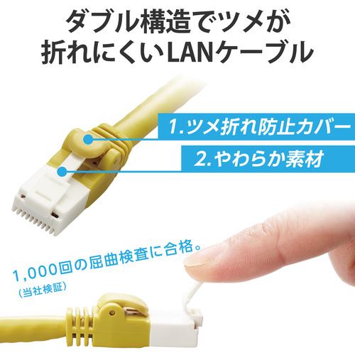 ELECOM LANケーブル [1.0m Cat6A対応 スタンダード 爪折れ防止
