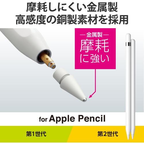 エレコム P-TIPAP03 Apple Pencil 第1／2世代用 交換ペン先／2個入り