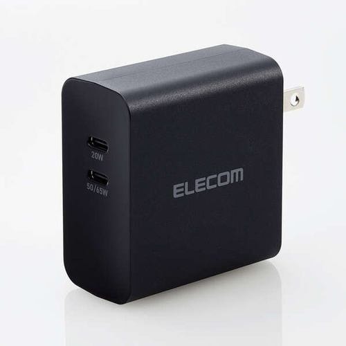 エレコム ACDC-PD4570BK USB Power Delivery 70W AC充電器(C×2) ブラック ACDCPD4570BK