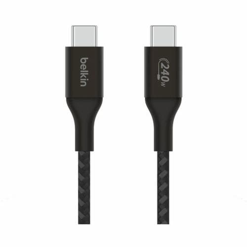 ベルキン BoostCharge 240W USB-C to USB-C 編組ケーブル 1m ブラック CAB015BT1MBK