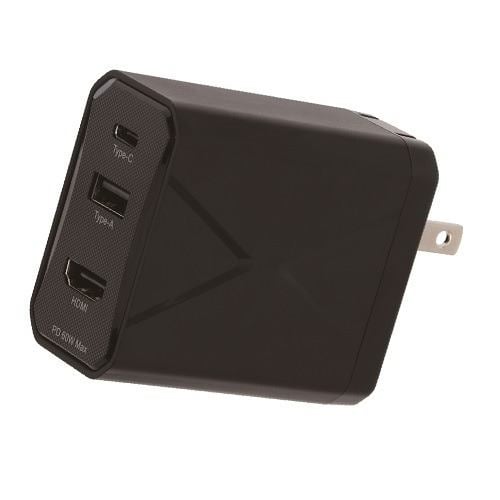 グリーンハウス GH-ACU3PA-BK マルチドック充電器 USB Type-A／C／HDMI搭載 高出力 PD 60W対応 ブラック