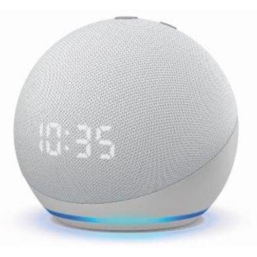 【台数限定】Amazon(アマゾン) B084J4TR39 Echo Dot (エコードット) 第4世代 - 時計付きスマートスピーカー with Alexa グレーシャーホワイト