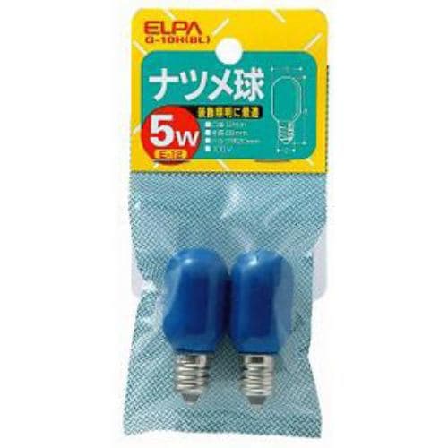 ELPA G-10H(BL) ナツメ球 5W E12 ブルー 2個入
