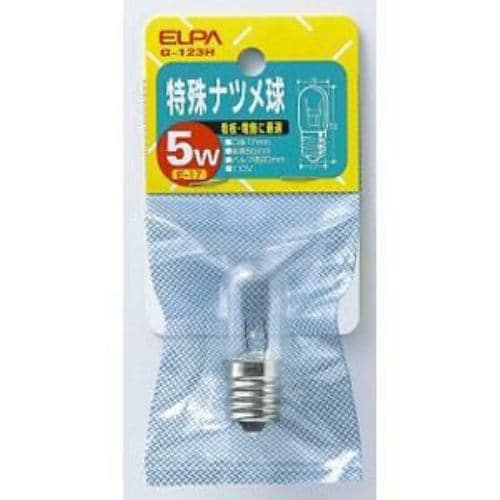 ELPA G-123H 特殊ナツメ球 5W E17 クリア