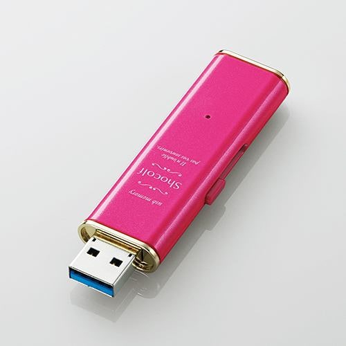 エレコム　MF-XWU332GPND　USB3.0対応スライド式USBメモリ　「Shocolf」　ラズベリーピンク　32GB | ヤマダウェブコム