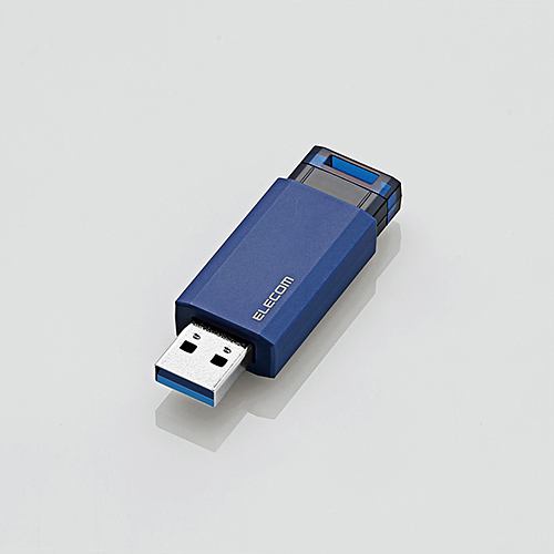 エレコム MF-PKU3016GBU USB3.1(Gen1)対応 ノック式USBメモリ 16GB ブルー