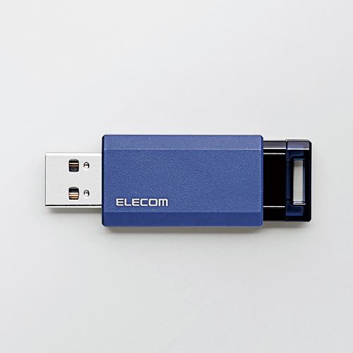 エレコム MF-PKU3064GBU USB3.1(Gen1)対応 ノック式USBメモリ 64GB ブルー