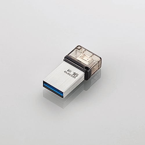 エレコム MF-SEU3016GSV USB3.1(Gen1)対応OTGメモリ 16GB シルバー