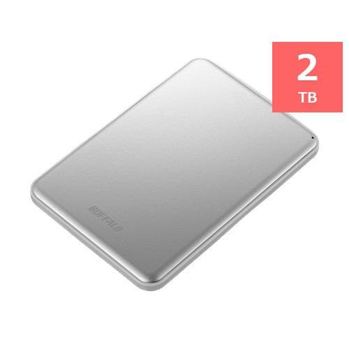 バッファロー HD-PUS2.0U3-SVD USB3.1(Gen1)／USB3.1 ポータブルHDD 2TB シルバー
