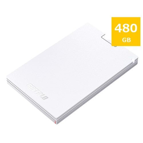 バッファロー SSD-PG480U3-WA 耐振動・耐衝撃 USB3.1（Gen1）対応 ポータブルSSD 480GB ホワイト