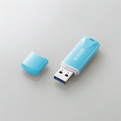 【推奨品】エレコム MF-HTU3B032GBU キャップ式USB3.2 Gen1メモリ ブルー 32GB